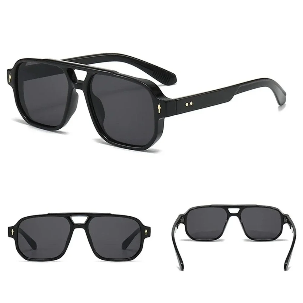 Men's Black Square Classy Sunglasses‎ Yellow Tinted Lenses Fashion Eyewear Gafas
